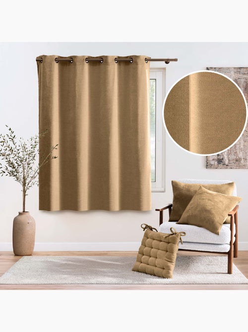 Tenda filtrante con occhielli in velluto chenille - Kiabi