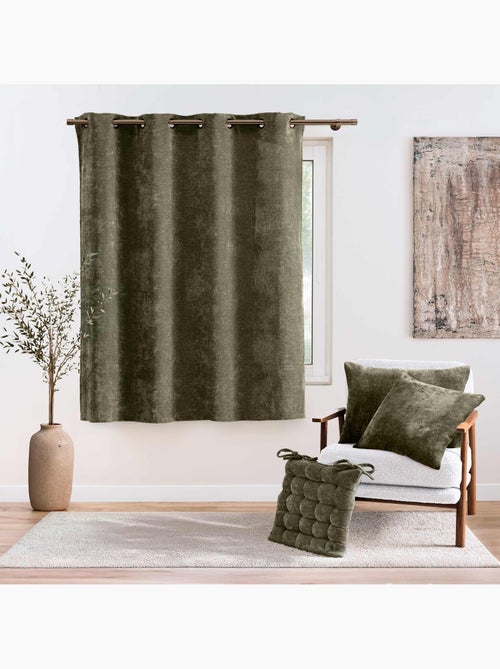Tenda filtrante con occhielli in velluto chenille - Kiabi