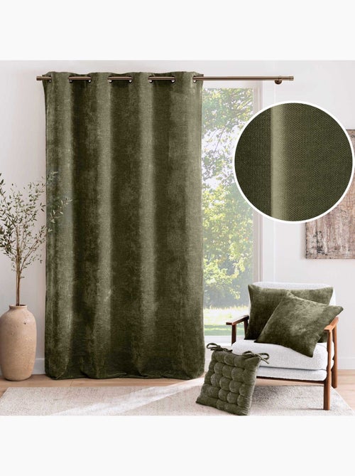 Tenda filtrante con occhielli in velluto chenille - Kiabi