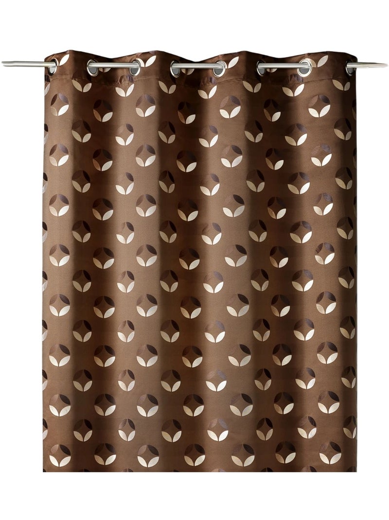 Tenda filtrante in jacquard con motivi a rosette Marrone cioccolato - Kiabi
