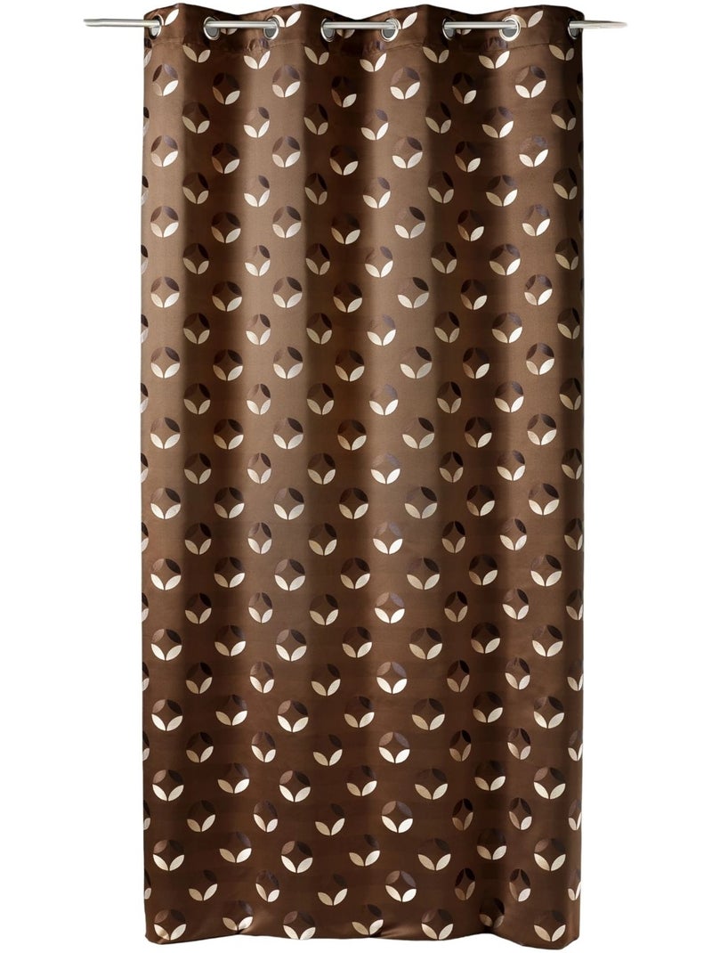 Tenda filtrante in jacquard con motivi a rosette Marrone cioccolato - Kiabi
