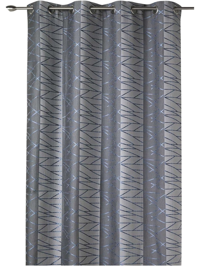 Tenda filtrante in jacquard con righe verticali di design Blu - Kiabi