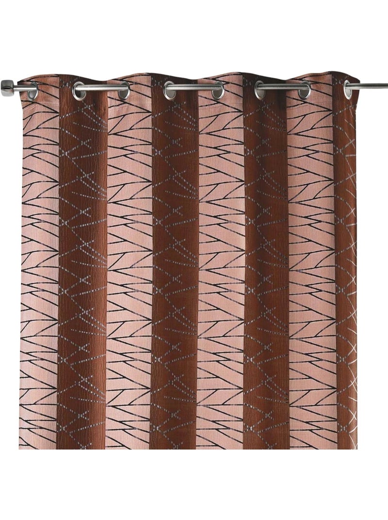 Tenda filtrante in jacquard con righe verticali di design Marrone cioccolato - Kiabi