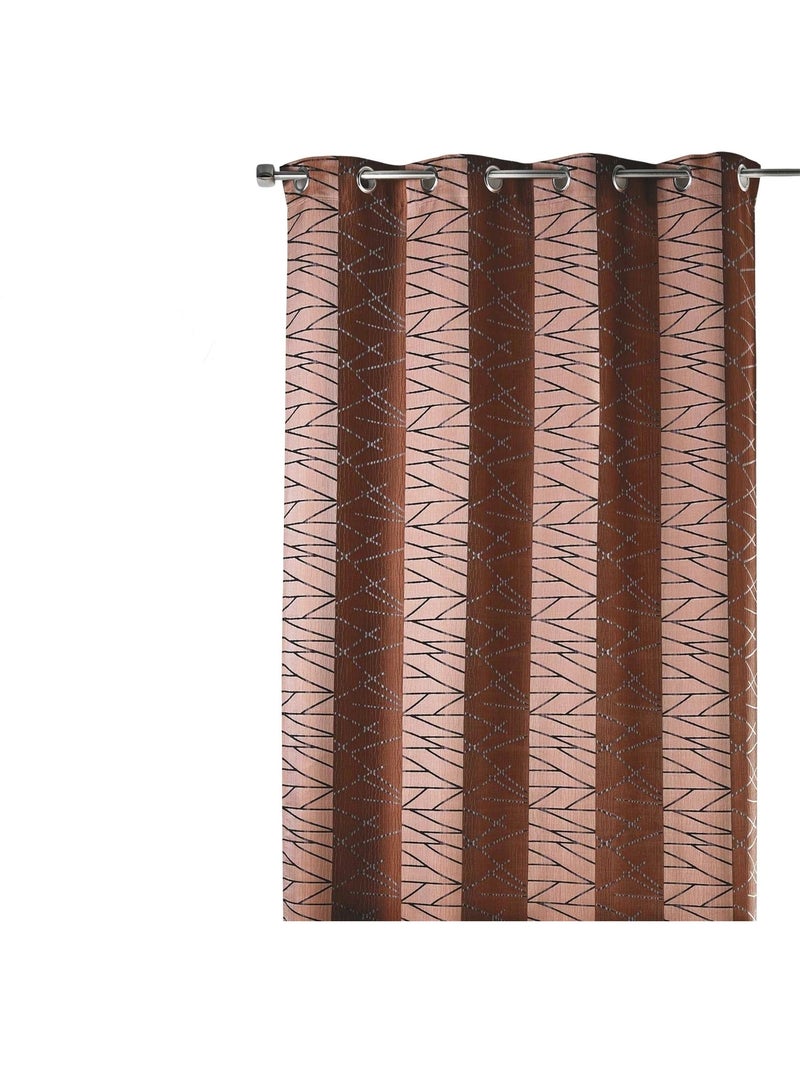 Tenda filtrante in jacquard con righe verticali di design Marrone cioccolato - Kiabi