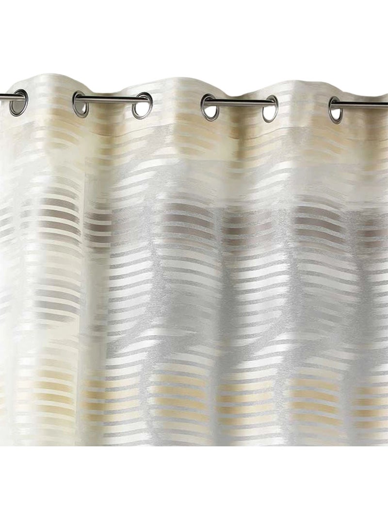 Tenda filtrante in jacquard con righe verticali ondulate Grigio chiaro - Kiabi