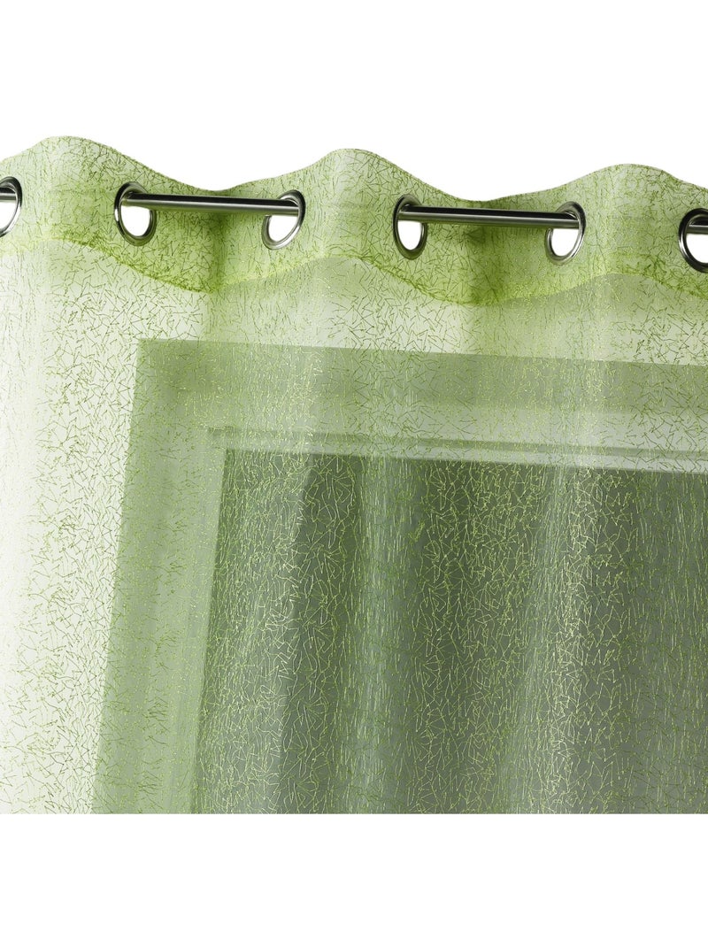 Tenda filtrante in organza ricamata con occhielli Verde chiaro - Kiabi
