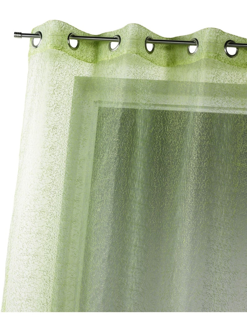 Tenda filtrante in organza ricamata con occhielli Verde chiaro - Kiabi