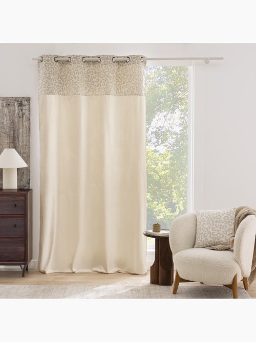 Tenda filtrante in policotone con fascia in jacquard chenille leopardato - Kiabi