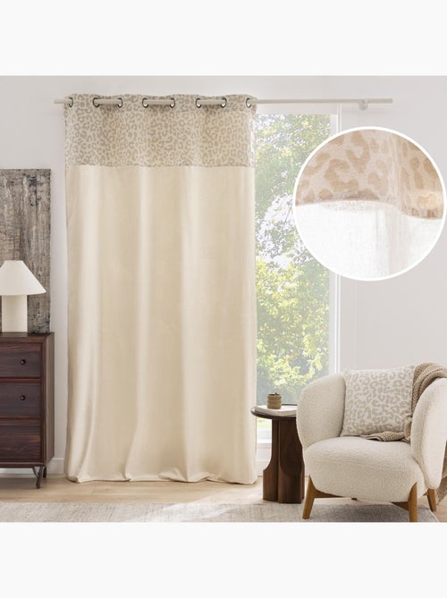Tenda filtrante in policotone con fascia in jacquard chenille leopardato - Kiabi