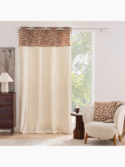 Tenda filtrante in policotone con fascia in jacquard chenille leopardato - Kiabi