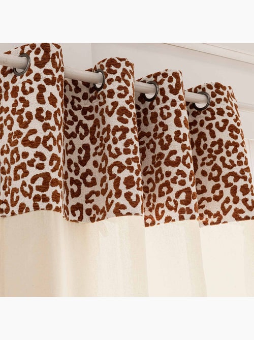 Tenda filtrante in policotone con fascia in jacquard chenille leopardato - Kiabi