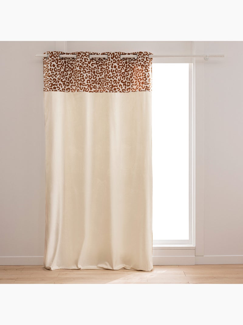 Tenda filtrante in policotone con fascia in jacquard chenille leopardato Marrone - Kiabi