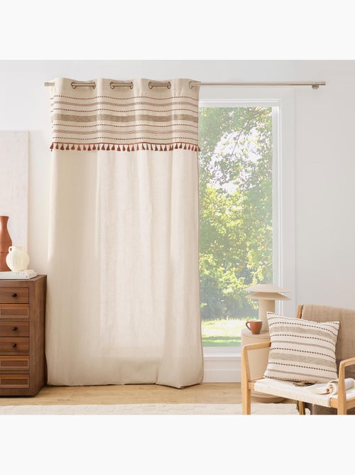 Tenda filtrante in policotone con occhielli e pompon - Kiabi