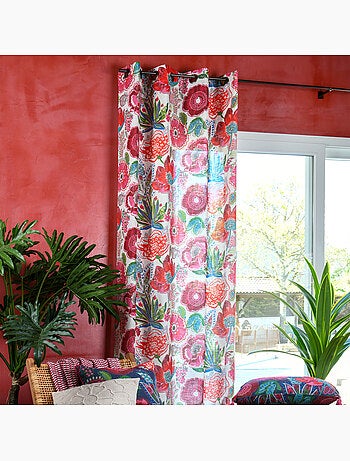 Tenda filtrante in polylin con motivo floreale
