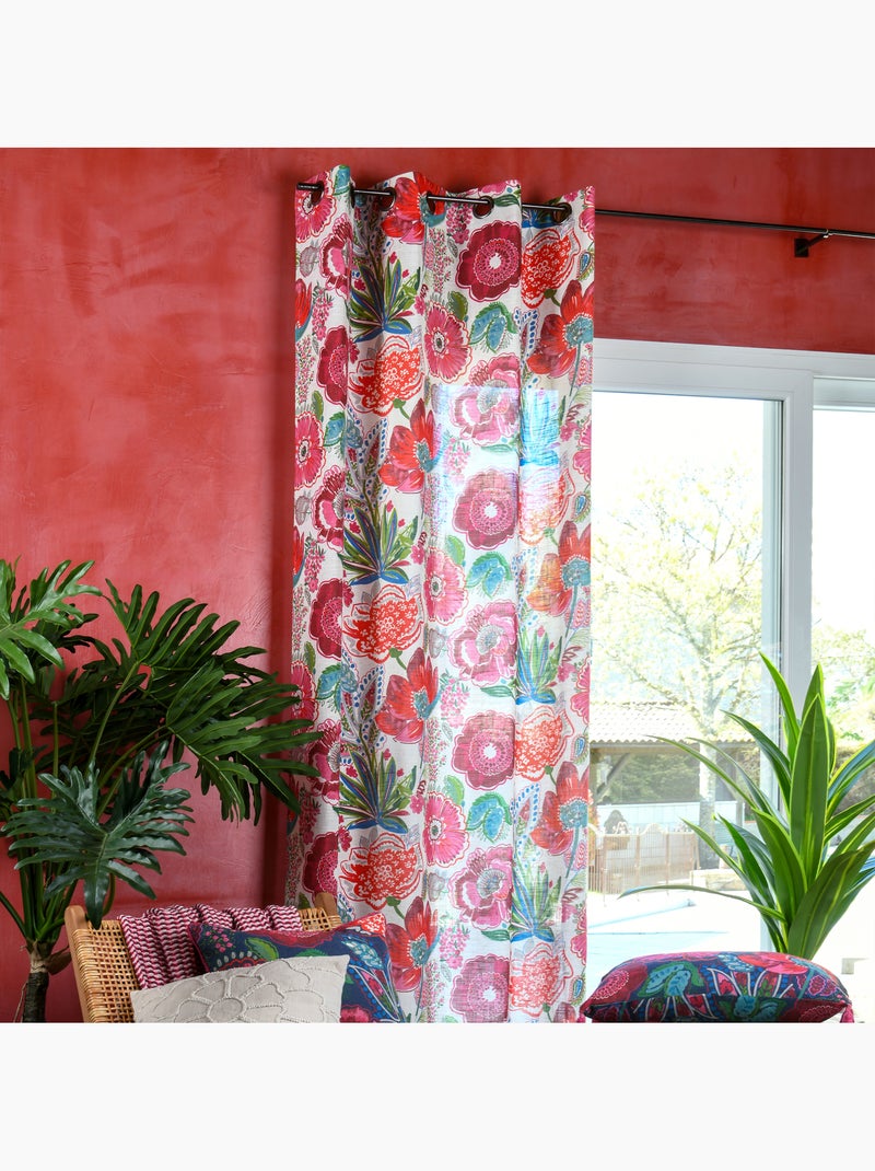 Tenda filtrante in polylin con motivo floreale Rosa - Kiabi