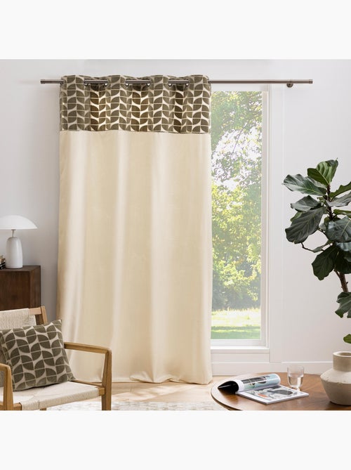 Tenda filtrante in velluto con occhielli e fascia geometrica - Kiabi