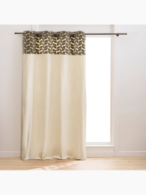 Tenda filtrante in velluto con occhielli e fascia geometrica - Kiabi