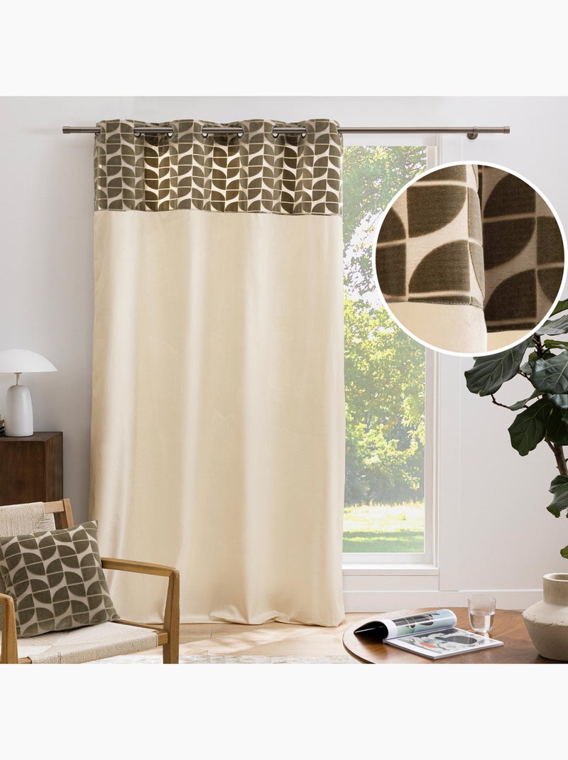 Tenda filtrante in velluto con occhielli e fascia geometrica Verde - Kiabi
