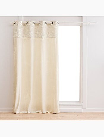 Tenda filtrante in velluto con occhielli e fascia in jacquard a strisce zebrate