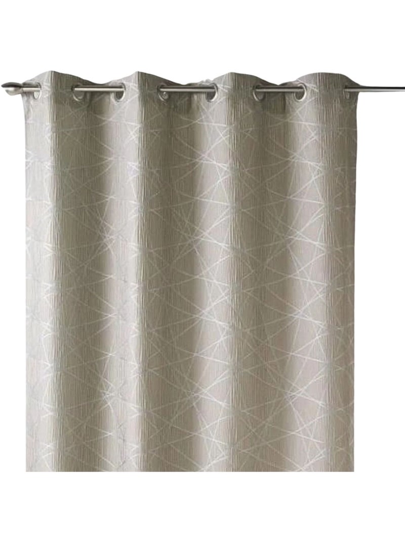 Tenda filtrante jacquard con motivi geometrici Beige - Kiabi