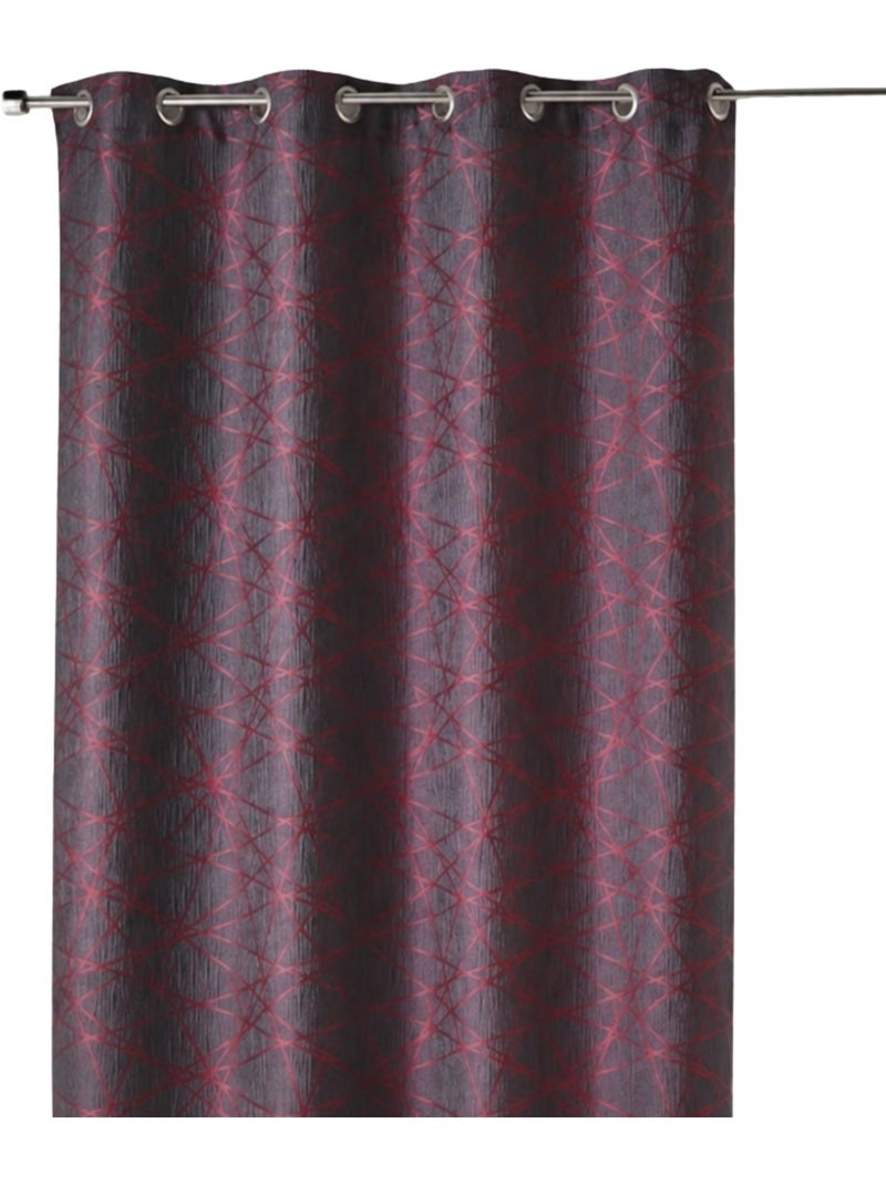 Tenda filtrante jacquard con motivi geometrici Bordeaux - Kiabi