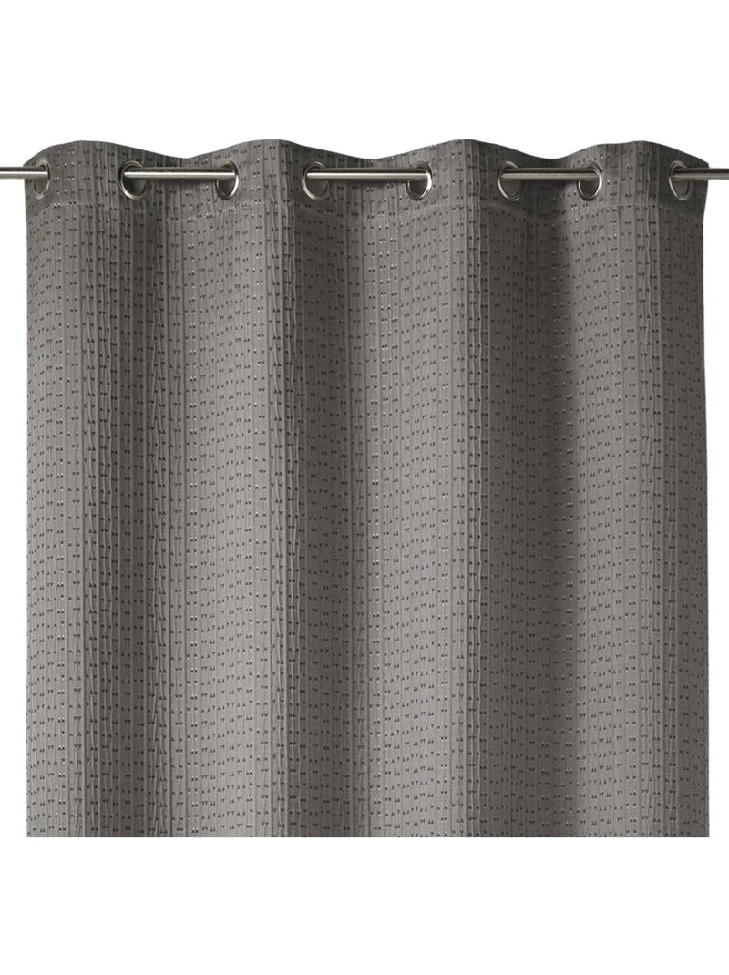 Tenda filtrante spessa in jacquard a tinta unita con motivi in rilievo Tortora - Kiabi