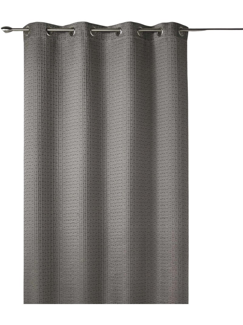 Tenda filtrante spessa in jacquard a tinta unita con motivi in rilievo Tortora - Kiabi