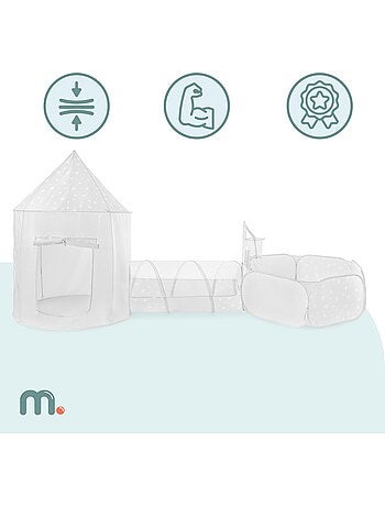 Tenda gioco 3-in-1 mamabrum per bambini – castello, piscina con palline e tunnel dai 3 anni