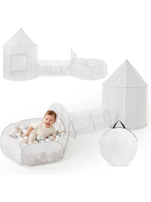 Tenda gioco 3-in-1 mamabrum per bambini – castello, piscina con palline e tunnel dai 3 anni - Kiabi