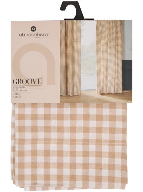 Tenda groove 260x140cm in lino beige con motivo a coste - Kiabi