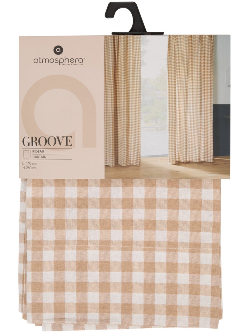 Tenda groove 260x140cm in lino beige con motivo a coste Verderame - Kiabi