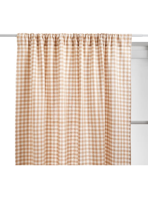 Tenda groove 260x140cm in lino beige con motivo a coste - Kiabi