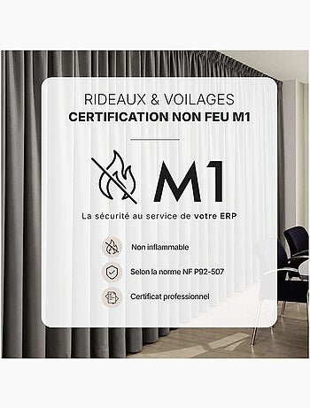 Tenda ignifuga m1 con arricciature