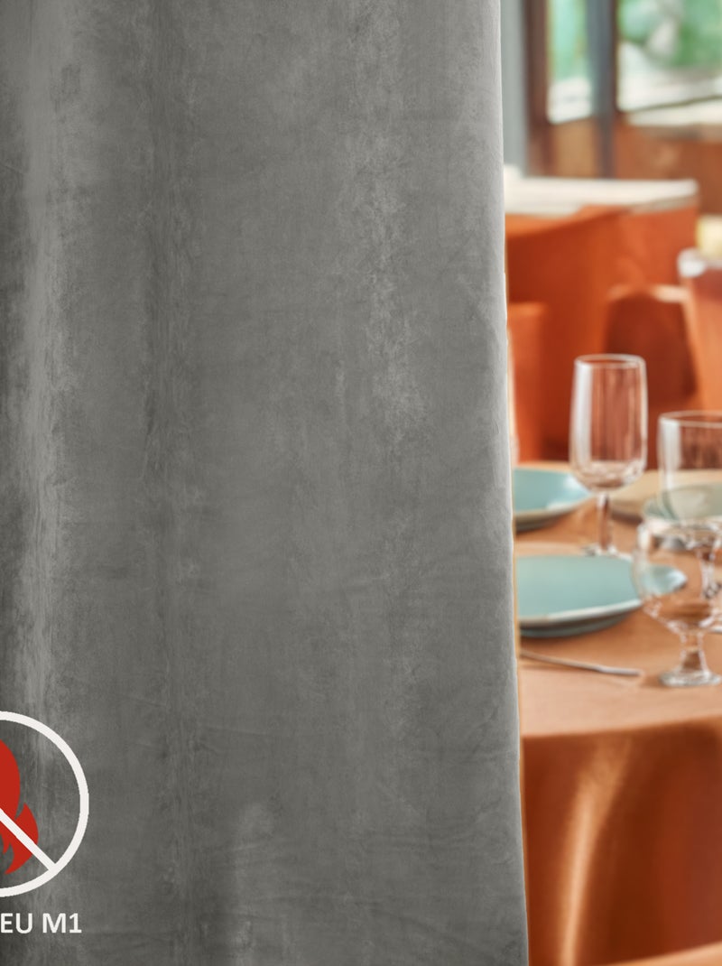 Tenda ignifuga M1 in velluto pregiato Grigio - Kiabi