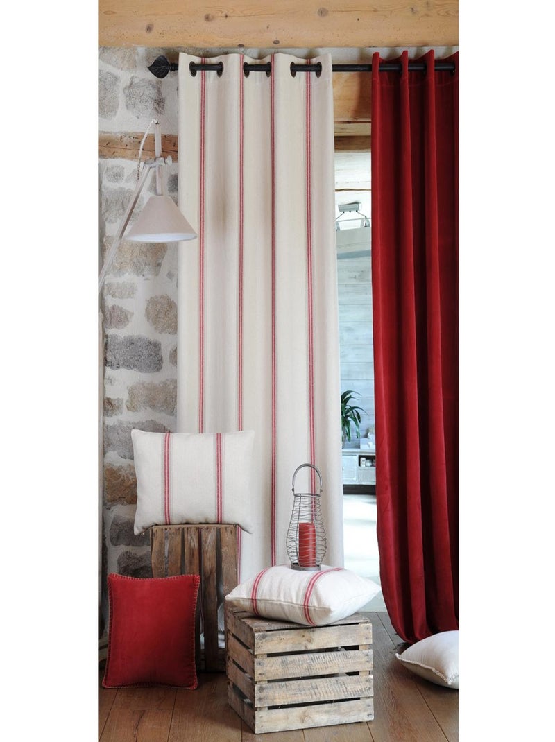Tenda in 100% cotone con effetto tappezzeria d'altri tempi Rosso - Kiabi