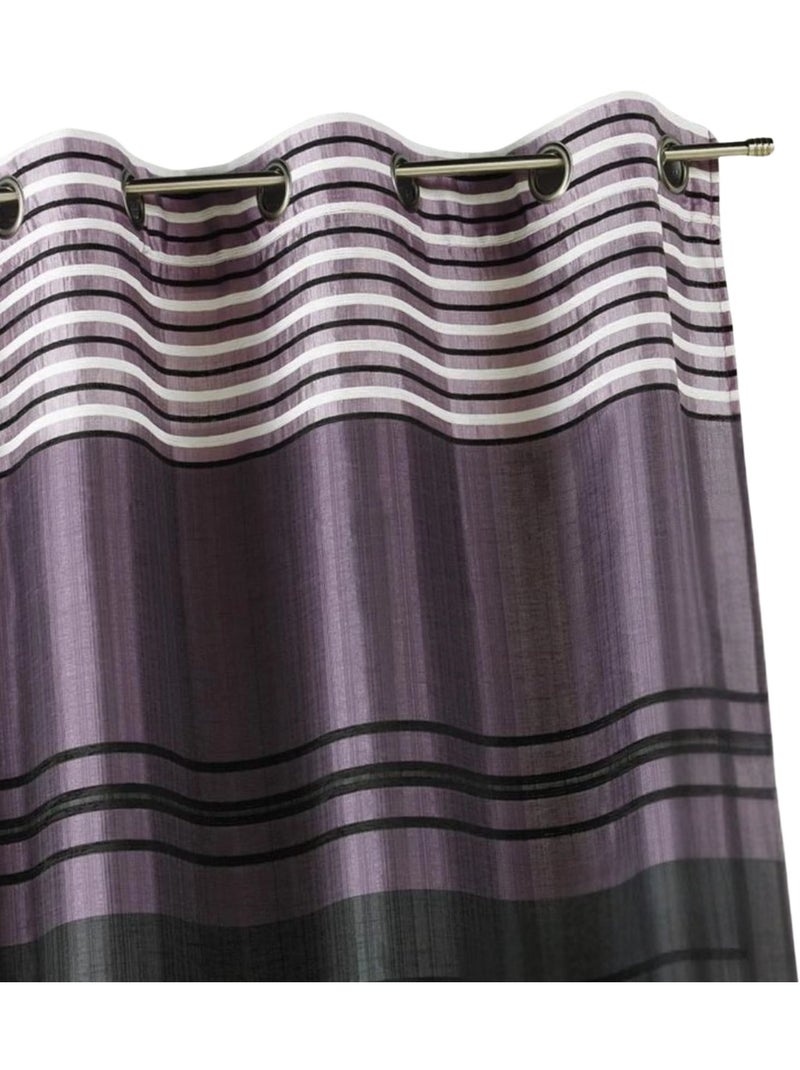 Tenda in ciniglia a righe di shantung Viola prugna - Kiabi