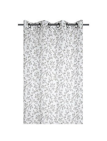 Tenda in cotone con occhielli e stampa floreale