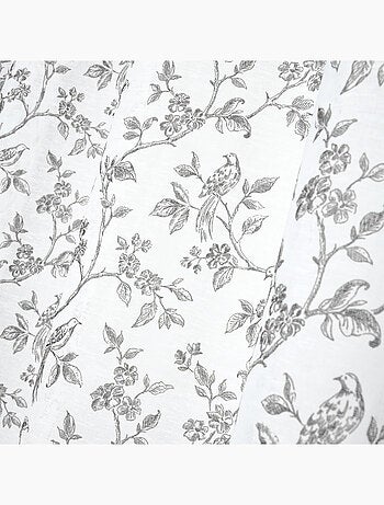 Tenda in cotone con occhielli e stampa floreale