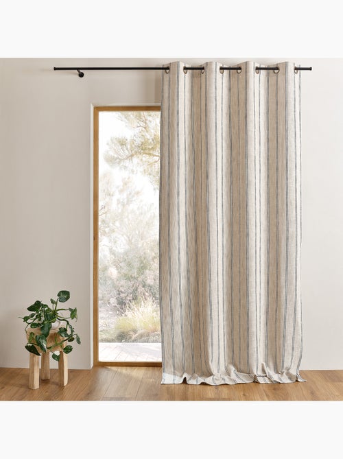 Tenda in cotone fiammato a righe con occhielli - Kiabi