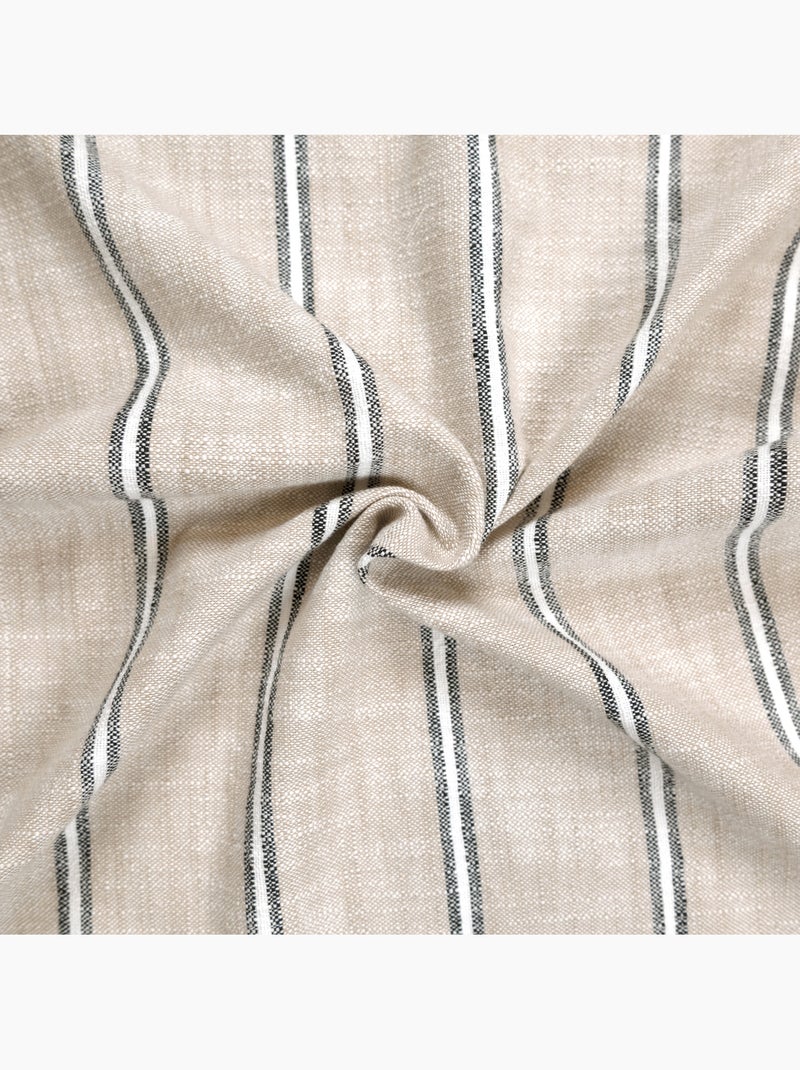 Tenda in cotone fiammato a righe con occhielli Beige - Kiabi