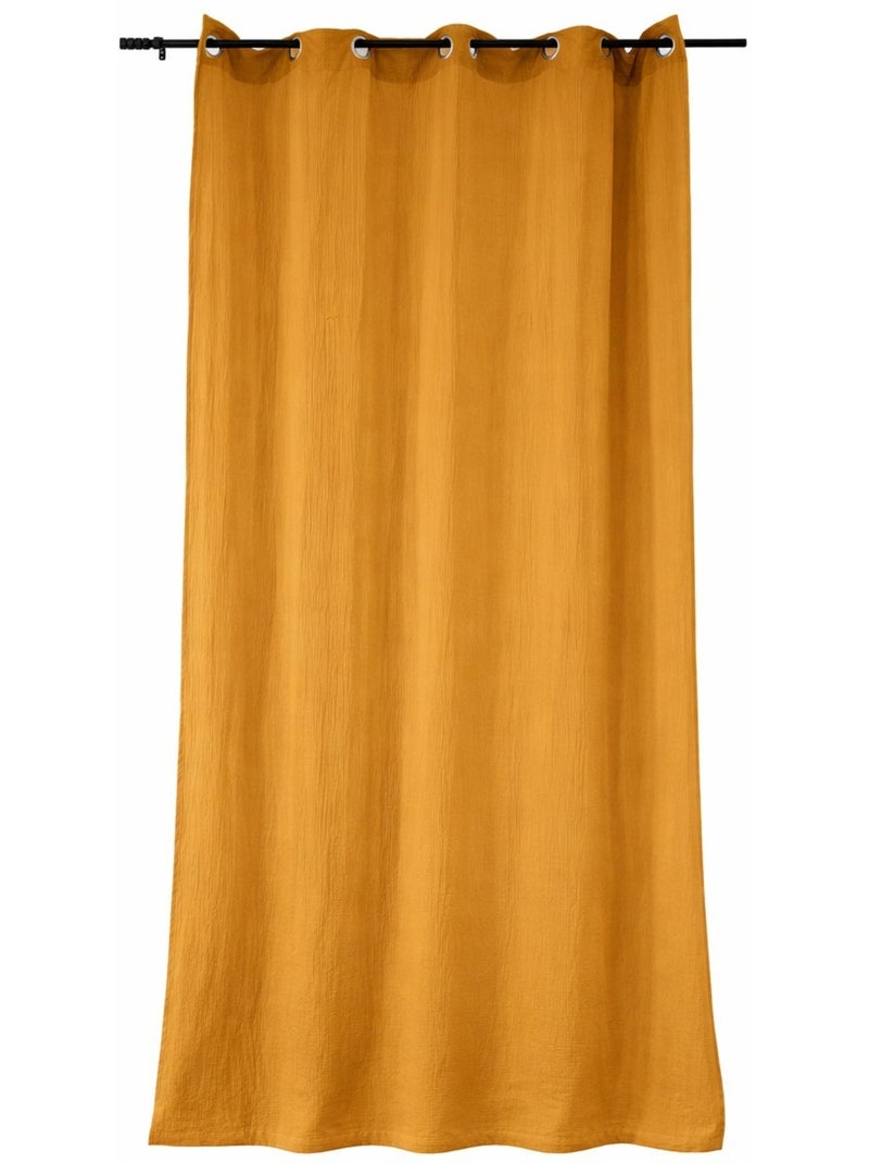 Tenda in doppia garza di cotone, 135x240 cm Giallo senape - Kiabi