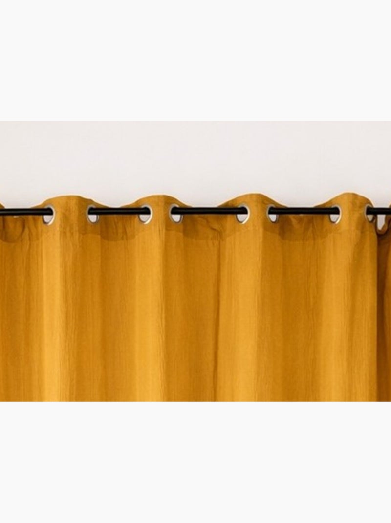 Tenda in doppia garza di cotone, 135x240 cm Giallo senape - Kiabi