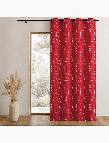 Tenda in jacquard stropicciato con motivi circolari