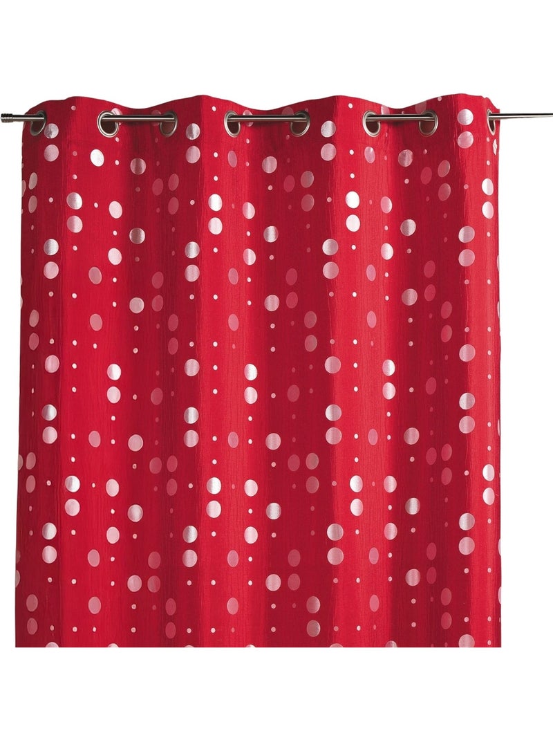 Tenda in jacquard stropicciato con motivi circolari Rosso mattone - Kiabi