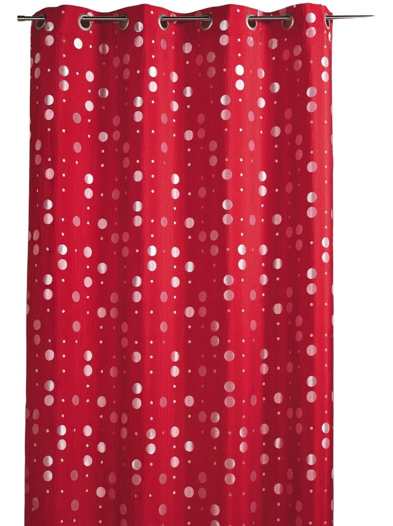 Tenda in jacquard stropicciato con motivi circolari Rosso mattone - Kiabi