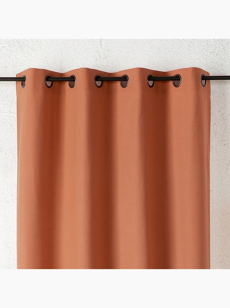 Tenda in lino con occhielli Arancione - Kiabi