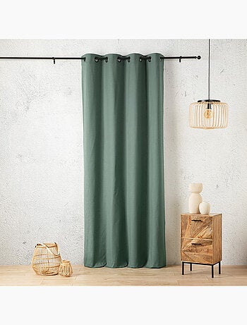 Tenda in lino con occhielli