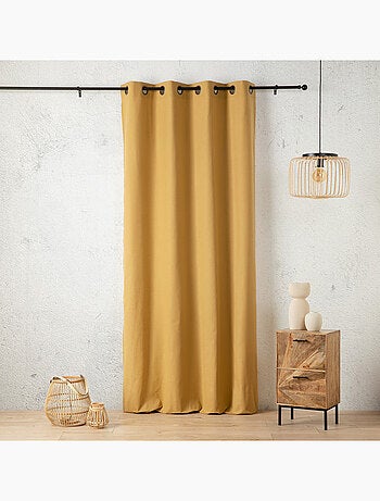 Tenda in lino con occhielli