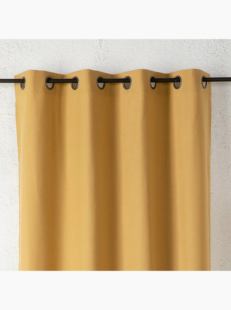 Tenda in lino con occhielli Giallo - Kiabi
