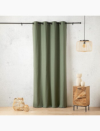 Tenda in lino con occhielli